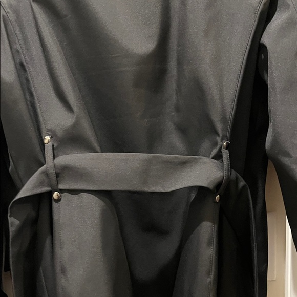 New York & Company L Zip Belted Snap Jacket Faux Fur Trim water repellent NEW - Picture 9 of 11